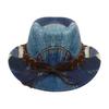 Holiday Ethnic Style Children'S Skeleton Niche Retro Western Denim Splicing Top Hat Premium American Jazz Hat