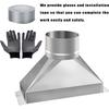 Kit di installazione sfiato microonde B97A-Dia 4" X 3-1/4" X 10", Include adattatore di transizione condotto rettangolare in acciaio zincato a tondo