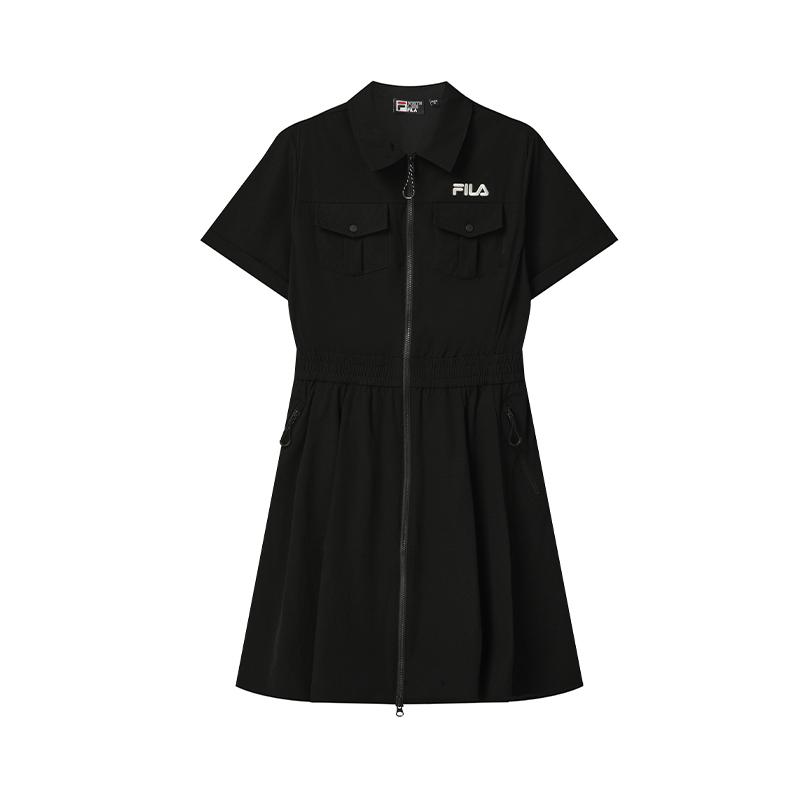 FILA Original Cool Touch Simple Comfortable Short Sleeve Dress Women dresses F61W629301FBK M