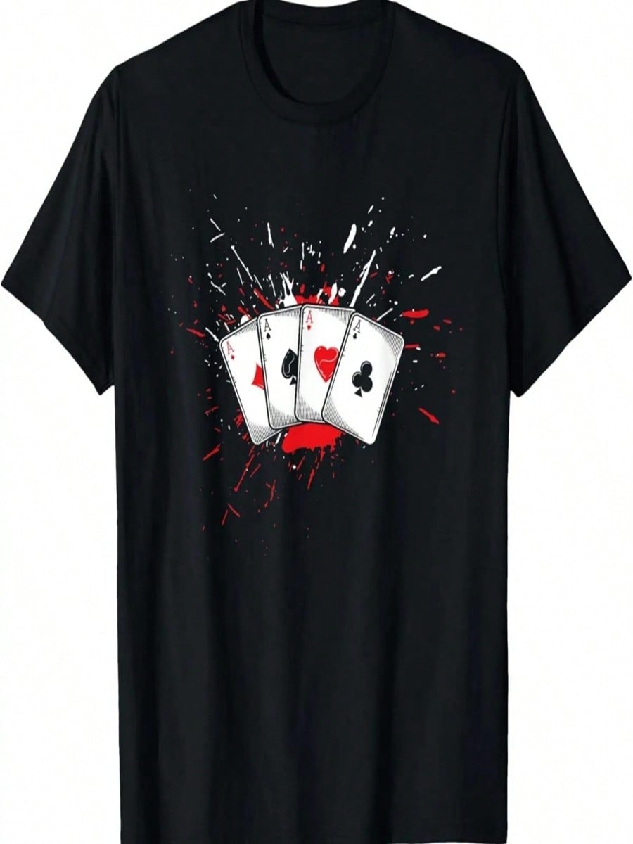 Poker Player Texas Holdem Playing Card Night Tournament T-Shirt S