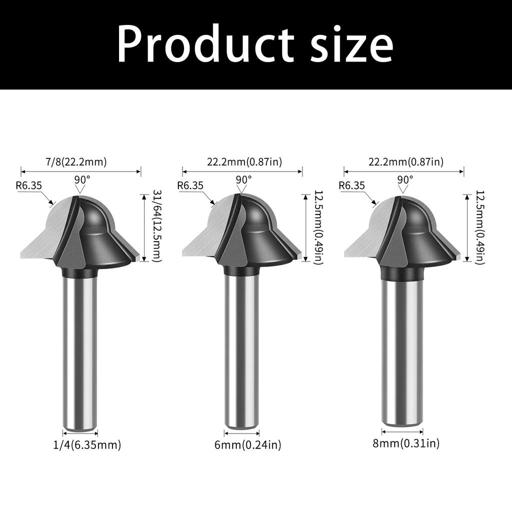 Professioneller Rundboden V-Nut Carbon-Fräser für glatte Holzkanten Leichtes Design Ideal für detaillierte Schreinerarbeiten