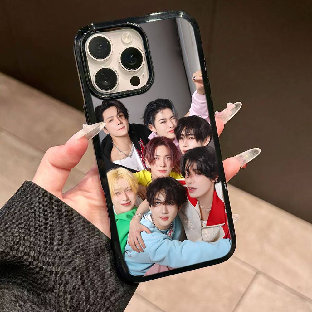 Korea E-Enhypenes Singing Group PC+TPU Phone Case For IPhone 17 16 15 14 PRO MAX 11 12 13 PLUS MINI Cover