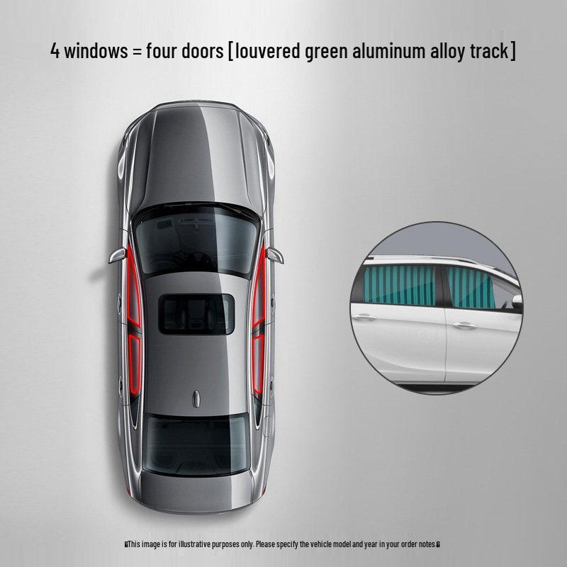 Cloud Realm Dual-Track Vehicle Sunshade Curtains for Privacy & Heat Insulation
