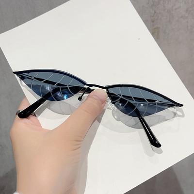 Leaf Shape Sunglasess Women New Trendy Rimless Metal Leg Women's Sun Glasses Punk Party Show Female Sunglass