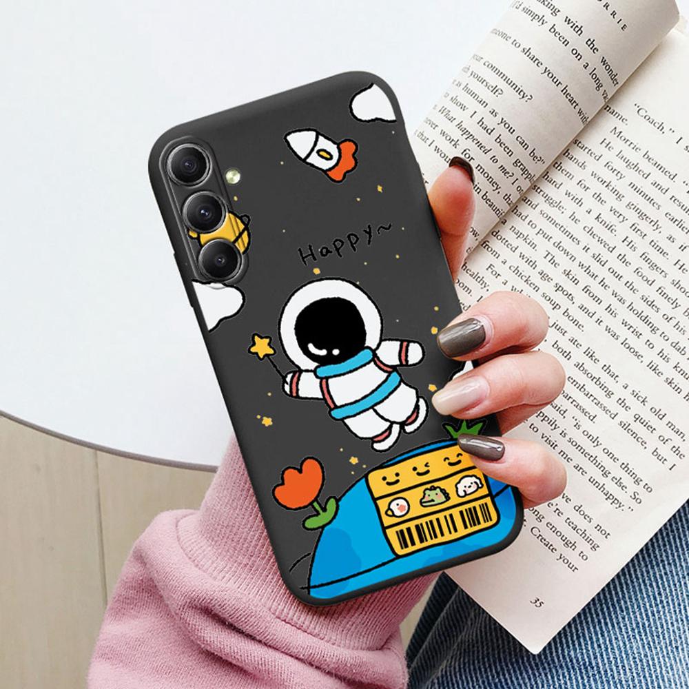 

Phone Case For Samsung Galaxy A54 A14 A34 A15 A25 A55 A31 A50 Camera Protection Shockproof Space Astronaut Star Pattern Cover Samsung A06