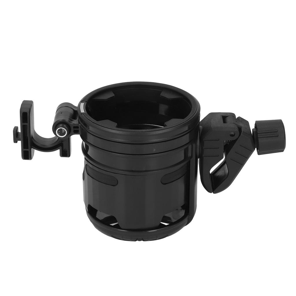 3 in 1 Stroller Cup Holder Folding with Hook 360 Deg Adjustable Double Bottle Holder for Bike Treadmill