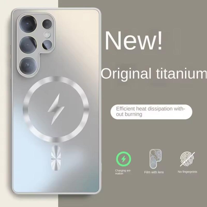 Ultratenký AG Matný Magnetický Kryt Pro Magsafe Pro Samsung Galaxy S25 S24 S23 Ultra Plus Ochranné Sklo Objektivu Nárazuvzdorný Kryt