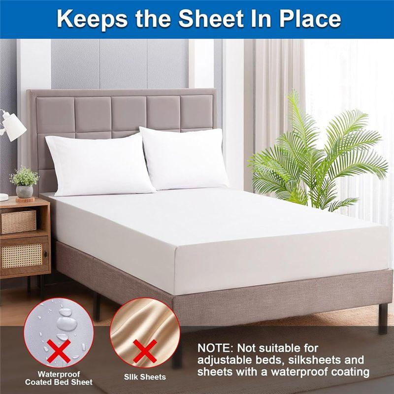 M-Modern-4PCS Bed Sheet Holders Straps Fitted For Thin Mattress,Bed Sheet Clips Fasteners For Corner Heavy Duty