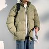 New Stand-up Collar Cotton Clothes Bread Clothes Men's Solid Color Simple Urban Trendy Brand Couple Thickened Warm Cotton Clothes