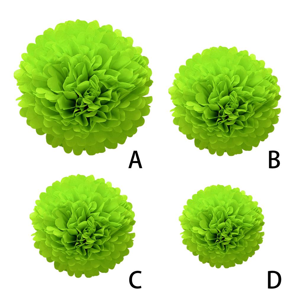 1pcs Set 7.8inch Green Paper Paper Flowers Decorations For Birthday Party Pom Pom Paper Balls Hanging Flowers Pom Pom