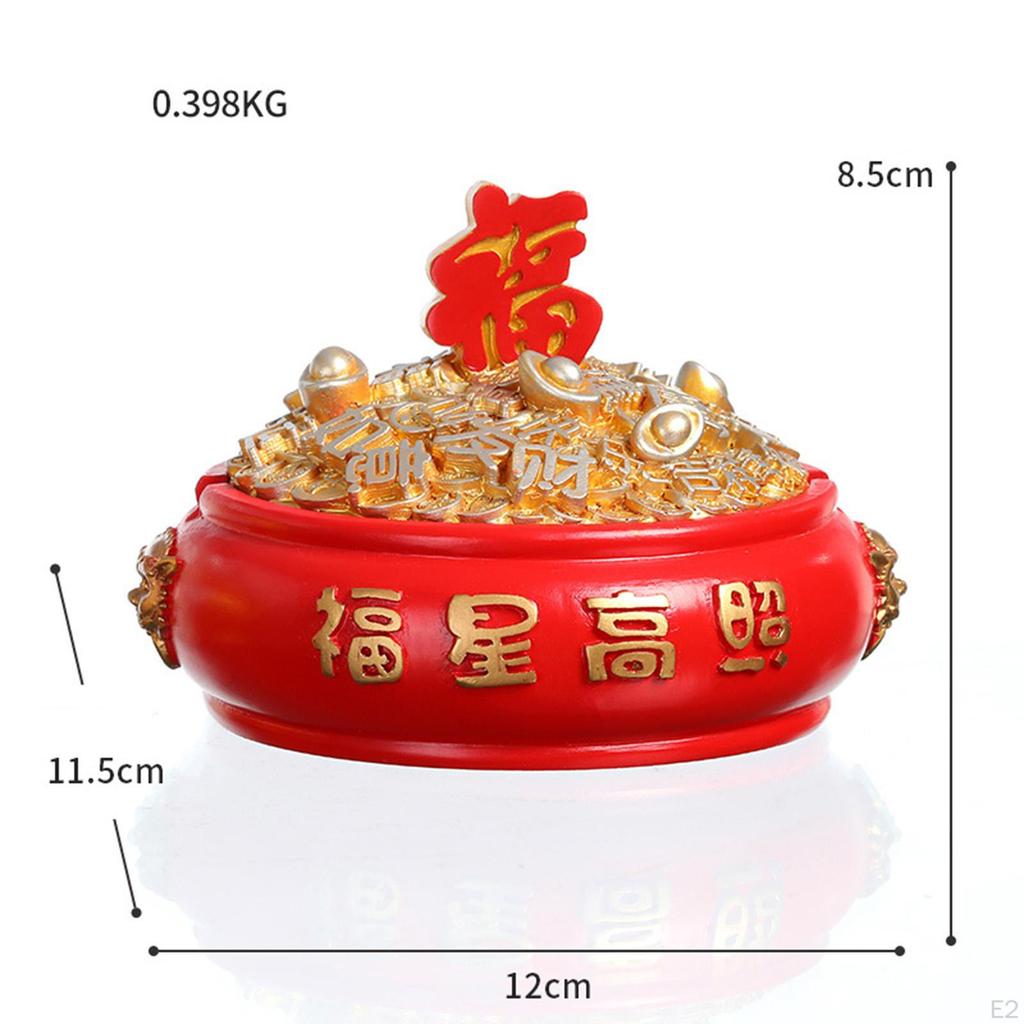Chinese with Lid Resin Crafts Sculpture for Home Decoration Men Gift