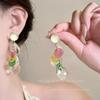 Color fringed shell earrings, women's dopamine seaside vacation earrings, unique, beautiful and exaggerated earrings.
