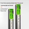 Stainless Steel Damping Drawer Slide Rail with Buffer - Three-Section Guide for Furniture and Cabinet Tracks.