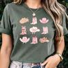 Pink Cowgirl Boots And Hat T Shirt Country Concert Western Unisex Oversized Cute Vintage Stylish Stretched Soft Casual