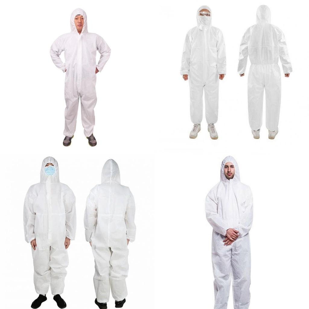 Nonwoven Protective Suit With Blue Tape And Zipper Closure For Dust Spray Painting And Farming Tasks
