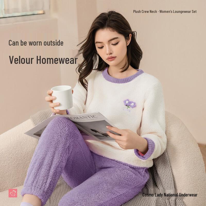 Женский плюшевый фланелевый пижамный комплект Cosmo Lady