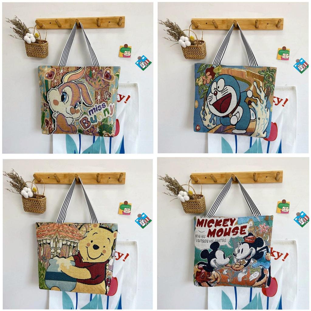 Canvas Butterfly Elephant Cat Tote Bag For Women With Sewn Details For Daily Use
