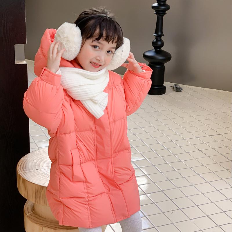 Thickened Children's Hooded Down Jacket Mid-length Winter Warm Jacket Boys and Girls Down Jacket