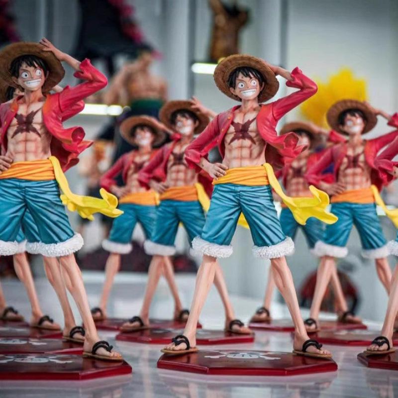 ONE PIECE Dry Tide Play Press Hat Ghost Island Luffy Figure, Four Emperors Luffy Straw Hat Group Animation Nautical King Sauron