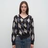 LCDC™ Argyle Check V-Neck Knit Top