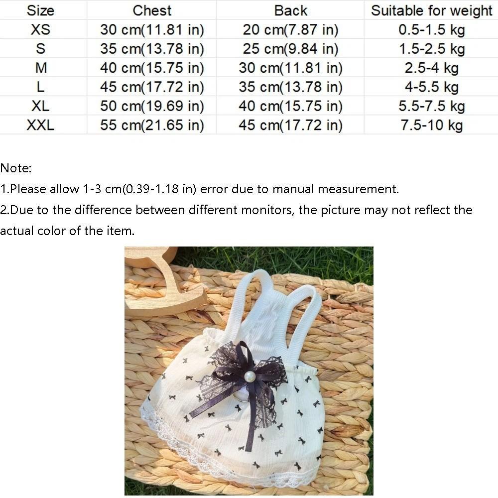 Breathable Pet Lace Bowknot Dress Lace Ruffle Hem Pet Tank Dress Pet Mesh Camisole Skirt  Party