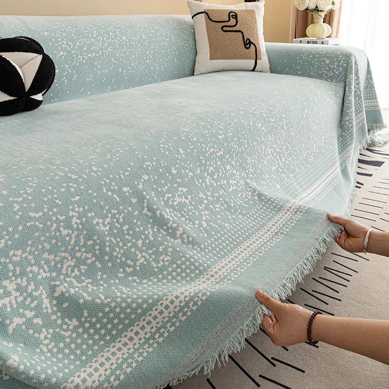 

2025 New Four Seasons Universal Sofa Towel Straight Row Sofa Cover Towel One Whole Full Cover Cushion Cloth Cover for Summer 180X130CM