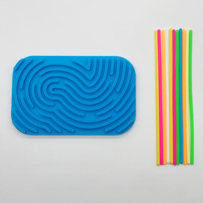 Sensory Activity Board for Kid Busy Board Motor Skills Montessori Toy Relaxing Stress Colored Silicone Rod Travel Toy Gift Boy