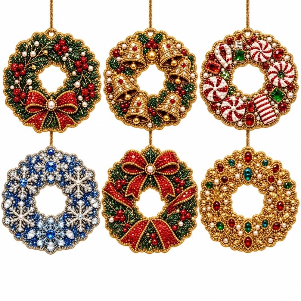 6pcs/set Acrylic Round Board Suncatcher Craft Kit Christmas Decor Craft  Christmas Festival