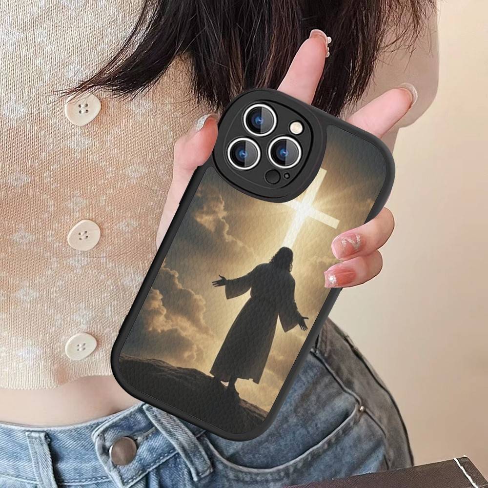 Son Of God Jesus PU Leather Phone Case For IPhone 16 15 14 13 12 11 Pro Max Plus Back Fundas