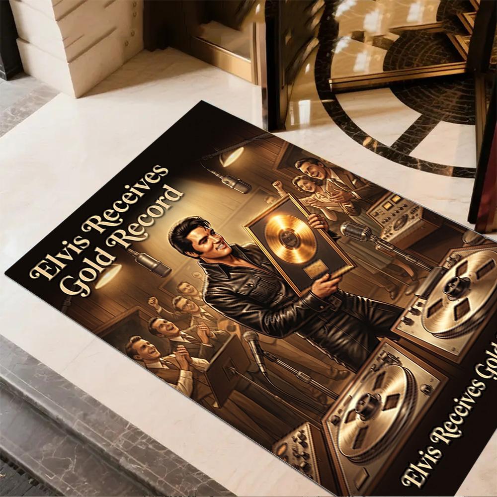 Elvis Presley Guitar Performance Floor Rug Office Rug Design for Hallway Decorate room Kitchen Bedrooms Antislip Carpet Anime Office Decor