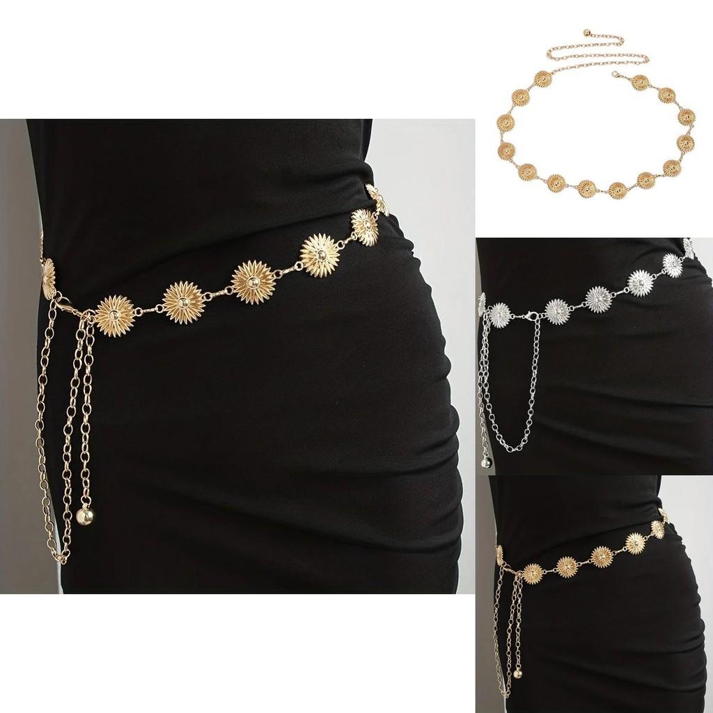 Metal Floral Daisy Embellished Waist Chain For Women Summer Casual Fashion Jewelry