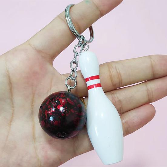 Car Key Chain Bowling Mini Ball Shape Smooth Surface Key Ring Easy Installation Sports Keyring Pendant Man Women Gift