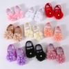 Newborn Girls Baby Shoes Party Pearl Flower Lace Baby Girl Headband Set Non Slip Cute Preschoolers Toddler Infant First Walkers