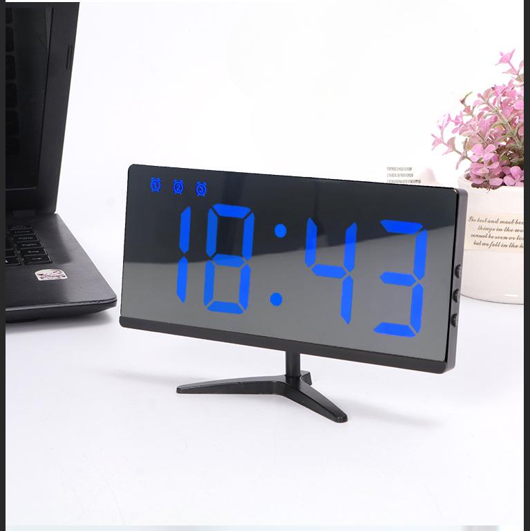 

Креативные безрамочные прикроватные часы-будильник, персонализированные часы, простые электронные часы, часы-зеркало, внешнее питание