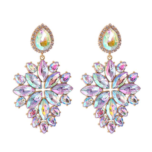 2022 New Products 16 Colors New Rhinestones Jewelry Statement Earrings Big Glass Drop Earrings for Women Fashion Accessories