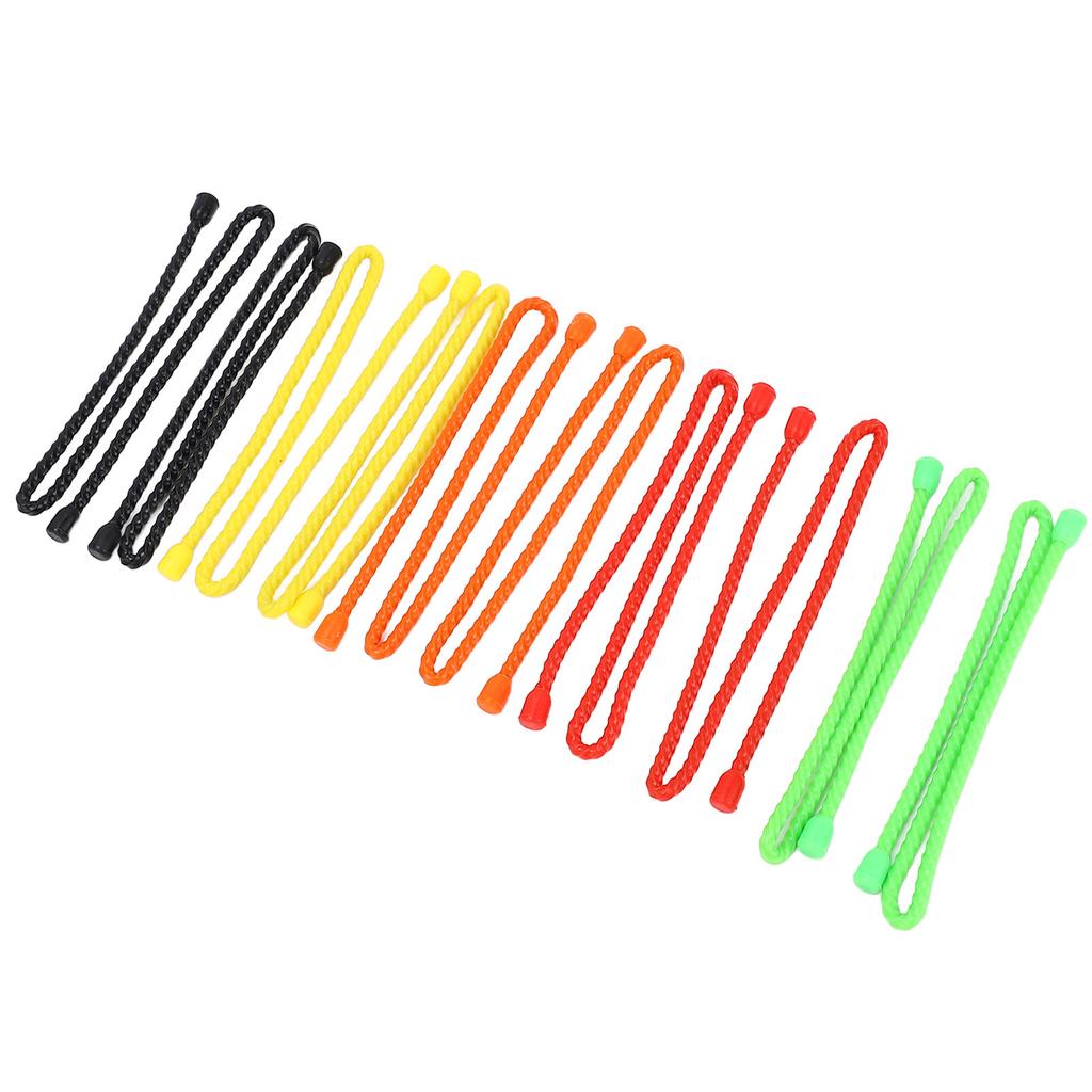 10PCS Set Silikon Kabelbinder 18in 5mm Durchmesser Multifunktionale Rot Orange Gelb Grün Schwarz
