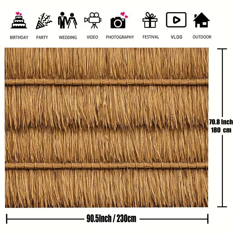 2D Natural Thatch Backdrop for Boho, Tribal and Summer Vibe Photography