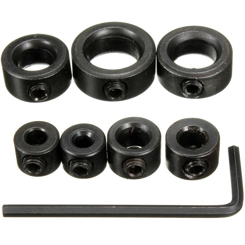Drill Bit Depth Stop Collars Ring Positioner Drilling Locator Tools with Wrench Woodworking Ajustable Positioner Hole Guide