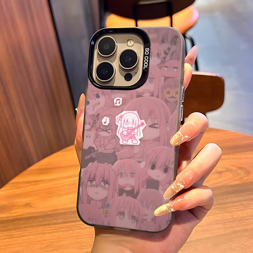 Anime Bocchi The Rock Phone Case For IPhone17 Air 16 15 14 Plus 13 12 11 Pro 7 8 XS Max XR Silver Black Bumper Case
