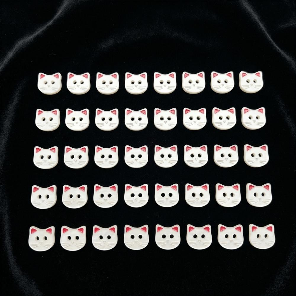 40pcs Cute Resin Cat Buttons 12mm Kitten Head Buttons Fashionable Kitty Buttons  Cardigan Sweater