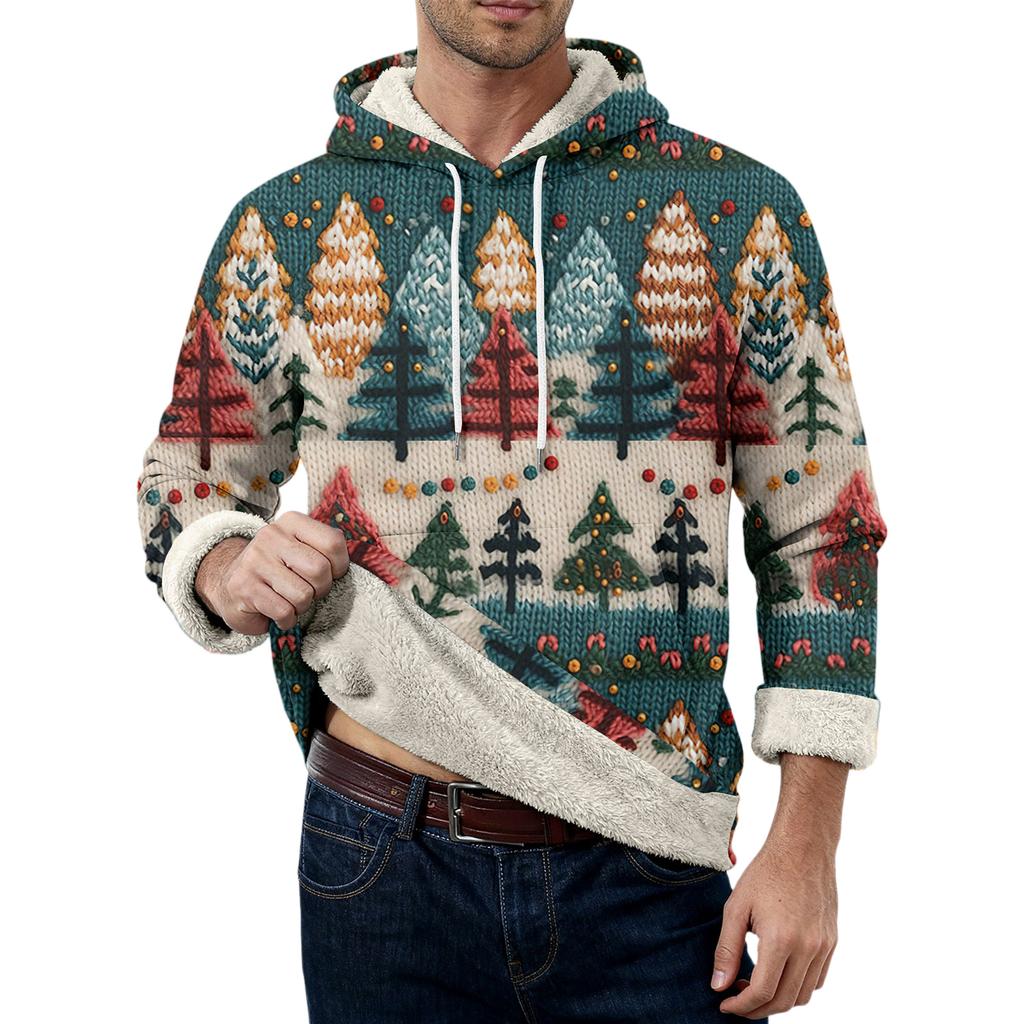 Pánská ležérní fleecová mikina s dlouhým rukávem a kapsami