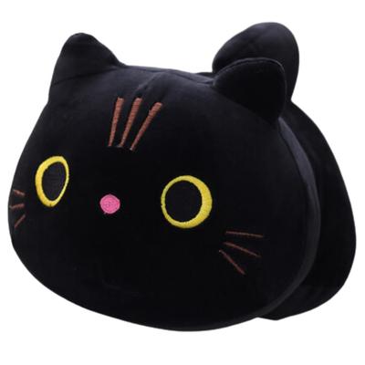 ORIJIRI Cat Plush Toy, Black Cat, Mochi Cat Cushion, Cute Huggable Pillow, Fluffy, Squishy Toy, Healing (Black)