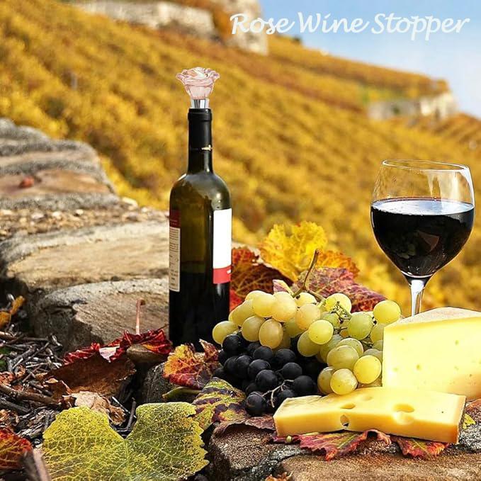 Rose Wine Saver Stopper: Reusable, Fresh-Keeping, Great Gift for Wine Lovers & Wedding Favors
