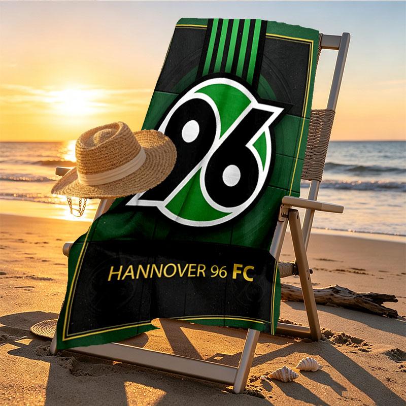 Hannover 96 Football Print Beach Towel Design, Soft, Lightweight. for Home Bathroom, Spa, Pool, Yoga, Surfing, Camping, Gift for Family, Friend