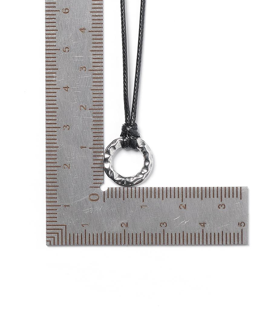 Jbans Classic Asymmetrical Ring Pendant String Necklace (C2601-An982_Bk)