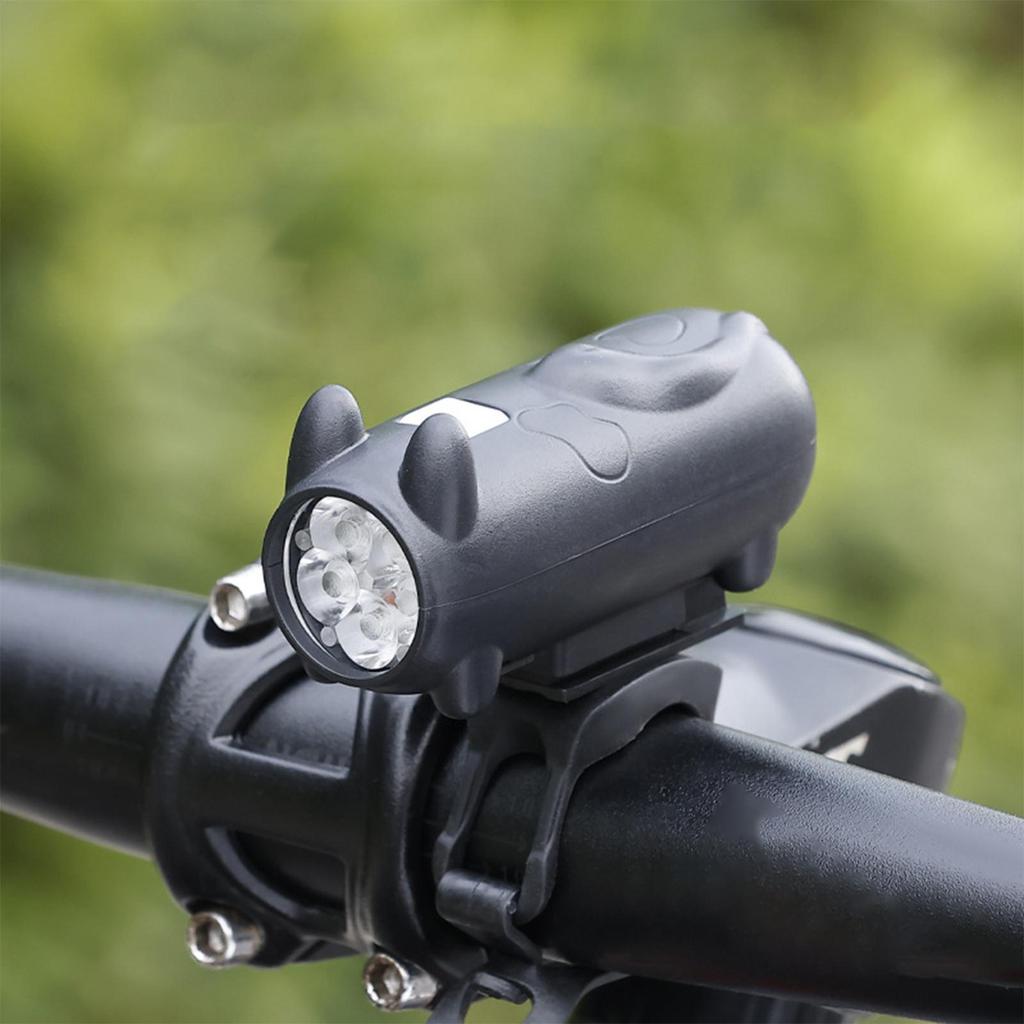 Katzen-Design Fahrrad-Frontlicht Superhell 3-Modus Wiederaufladbares Fahrrad-Scheinwerferlicht USB Wasserdichte Mini-Fahrradlampe Für Nachtfahrten
