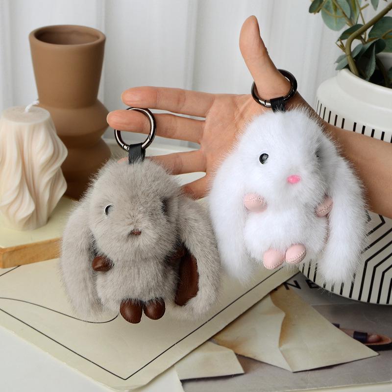 Adorable Rabbit Faux Fur Keychain Plush Doll Bag Charm