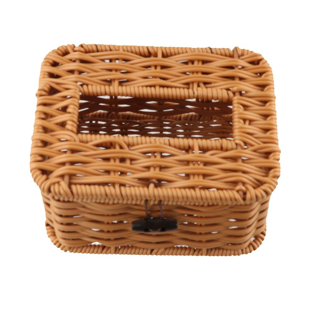 Plastic Napkin Holder Retro Style Carton Container Practical Imitation Rattan Tissue Box Home
