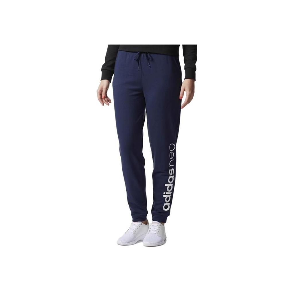Adidas Neo Side Letter Print Knitted Sports Pants Women Pants Dark-Blue CD2392