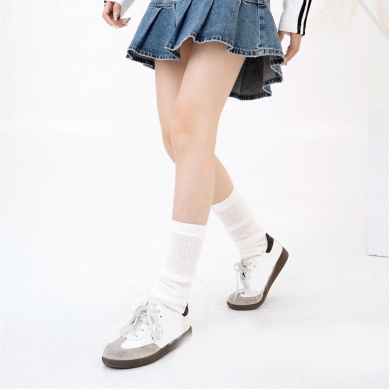 Womens Vintage Ribbed Knit Stretch Long Leg Warmer Party Dance Glitter Sequins Patchwork Solid Boot Socks Leg Cover